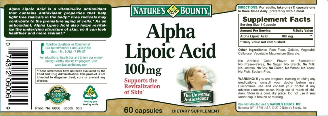Alpha Lipoic Acid 100 mg from Nature's Bounty