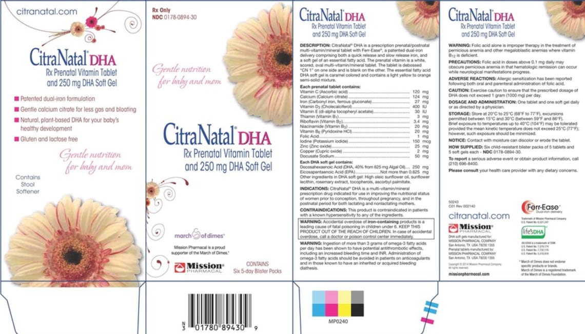 CitraNatal DHA Prenatal Vitamin Tablet from Mission Pharmacal CitraNatal