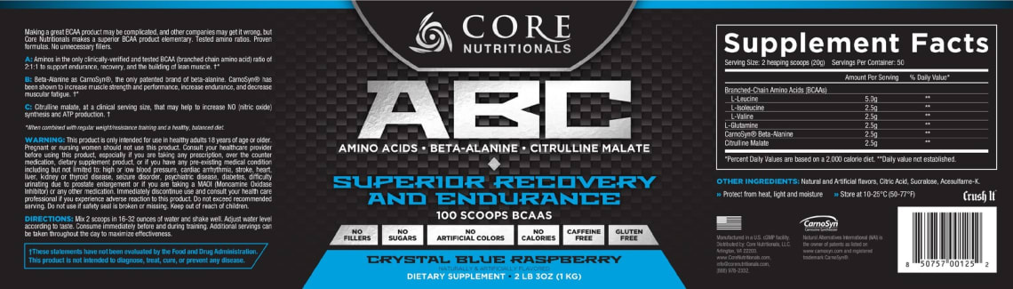 ABC Crystal Blue Raspberry from Core Nutritionals