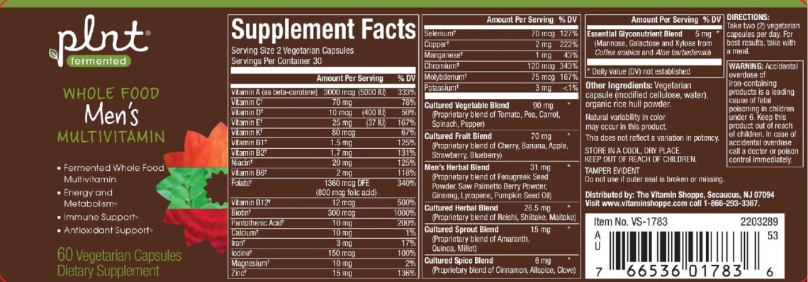 Whole Food Men's Multivitamin from plnt