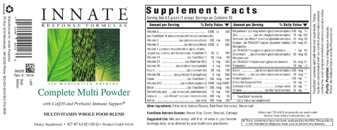 Complete Multi Powder from INNATE Response Formulas