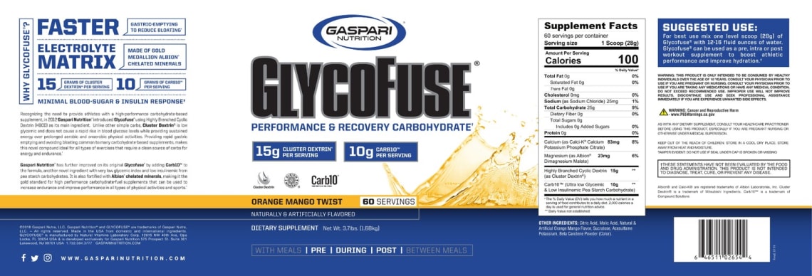 GlycoFuse Orange Mango Twist from Gaspari Nutrition