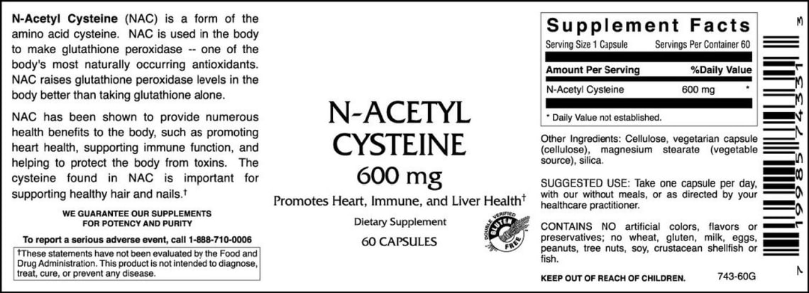 N-Acetyl Cysteine 600 mg from VitaCeutical Labs