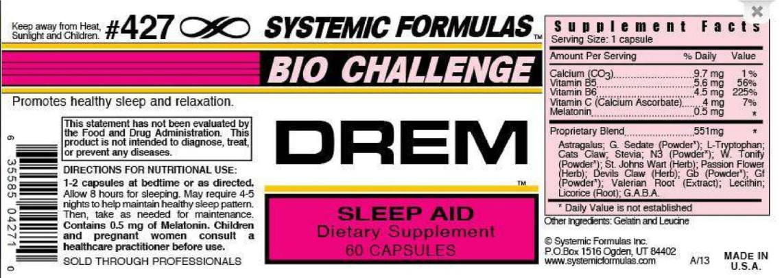 DREM Sleep Aid from Systemic Formulas Bio Challenge