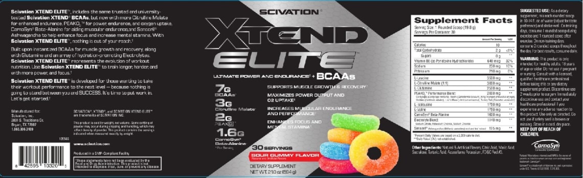 Elite Sour Gummy Flavor from Scivation XTEND