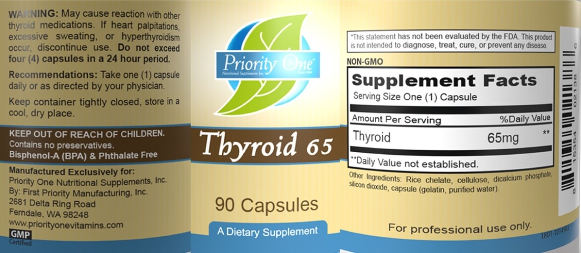 Thyroid 65 from Priority One Nutritional Supplements