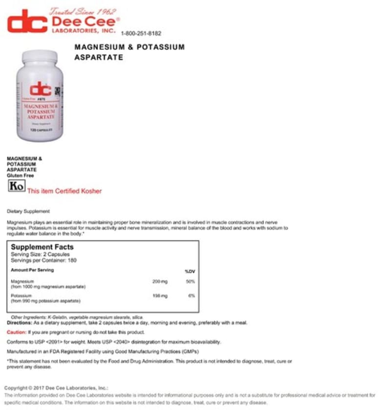 Magnesium & Potassium Aspartate from DC