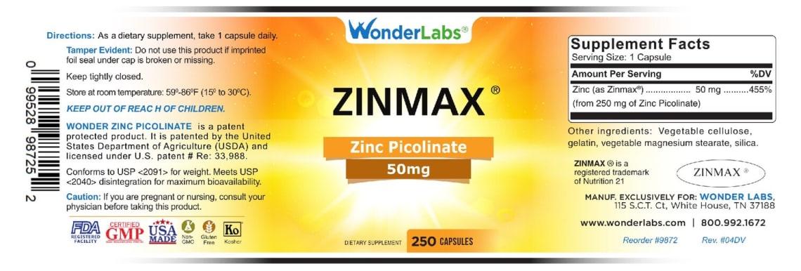 Zinmax 50 mg from Wonder Labs