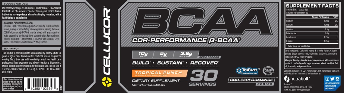 COR-Performance B-BCAA Tropical Punch from Cellucor