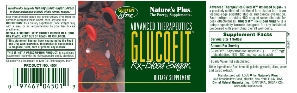 Advanced Therapeutics Glucofit Rx-Blood Sugar from Nature's Plus