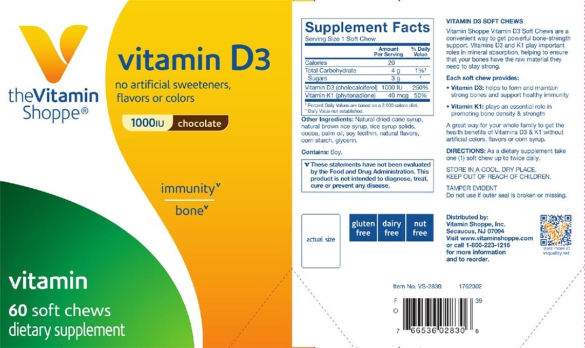 Vitamin D3 1000 IU Chocolate from The Vitamin Shoppe
