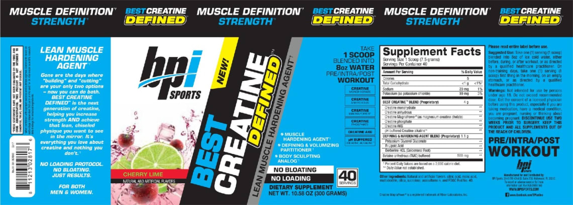Best Creatine Defined Cherry Lime from BPI Sports