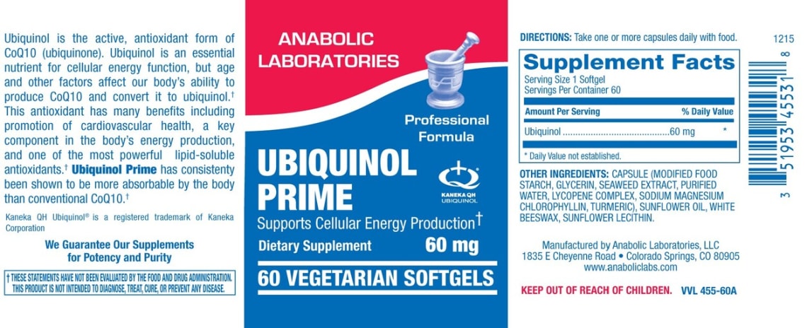 Ubiquinol Prime 60 mg from Anabolic Laboratories