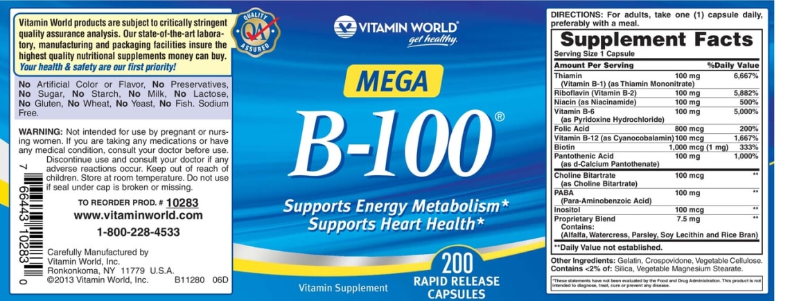 Mega B-100 from Vitamin World