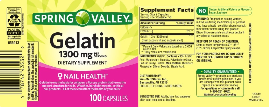 Gelatin 1300 mg from Spring Valley