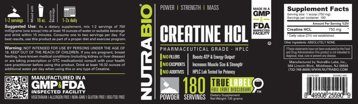 Creatine HCl from NutraBio