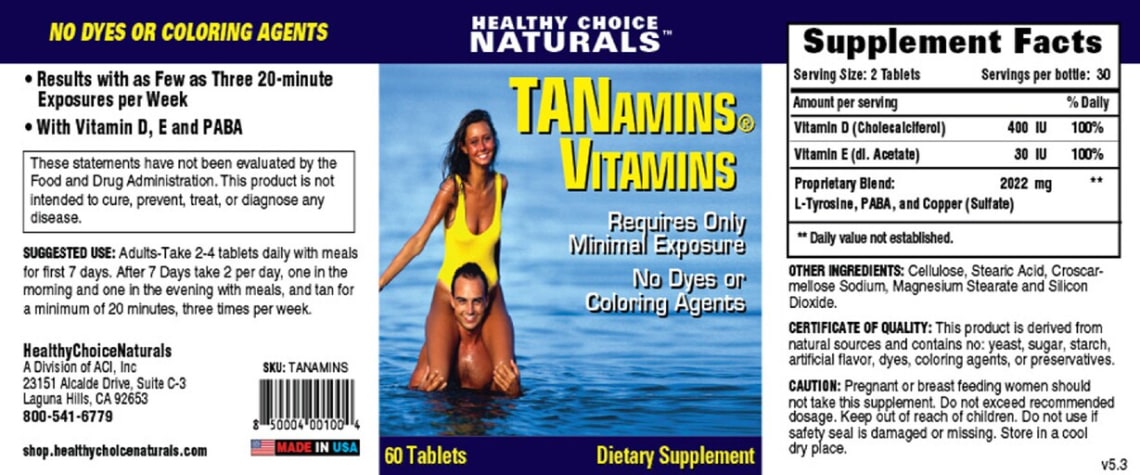 Tanamins Vitamins from Healthy Choice Naturals