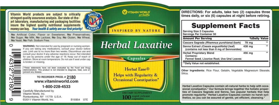 Inspired By Nature Herbal Laxative from Vitamin World