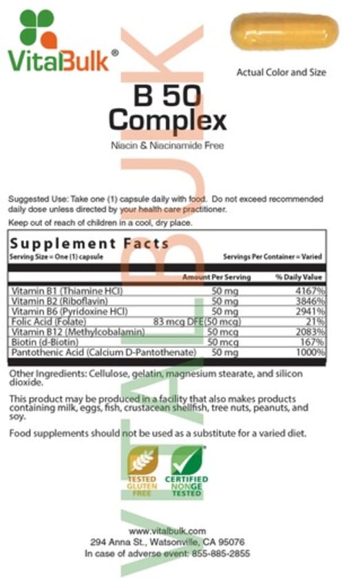 B 50 Complex Niacin & Niacinamide Free from VitalBulk