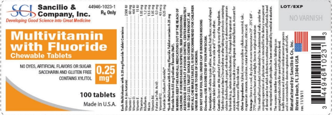 Multivitamin with Fluoride 0.25 mg from Sancilio & Company
