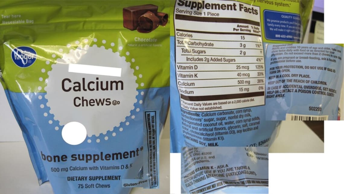 Calcium Chews Chocolate from Kroger