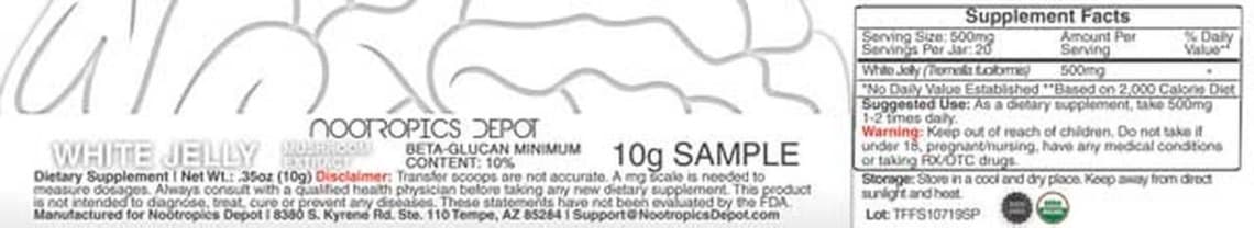 White Jelly Mushroom Extract from Nootropics Depot