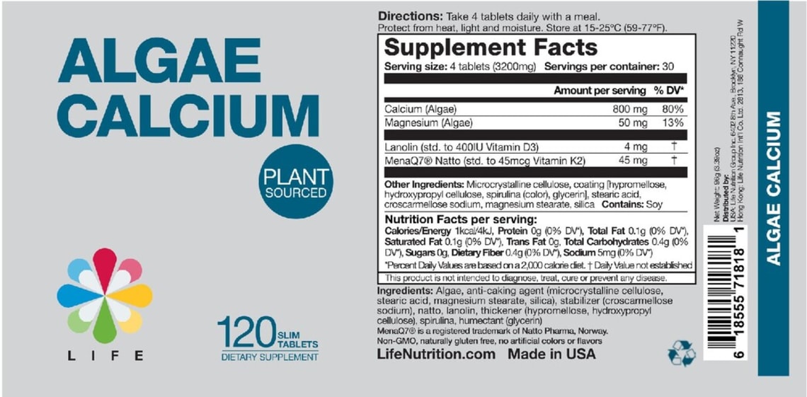 Algae Calcium from Life Nutrition
