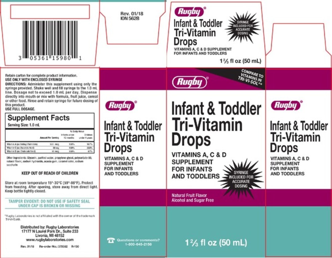 Infant & Toddler Tri-Vitamin Drops Natural Fruit Flavor from Rugby