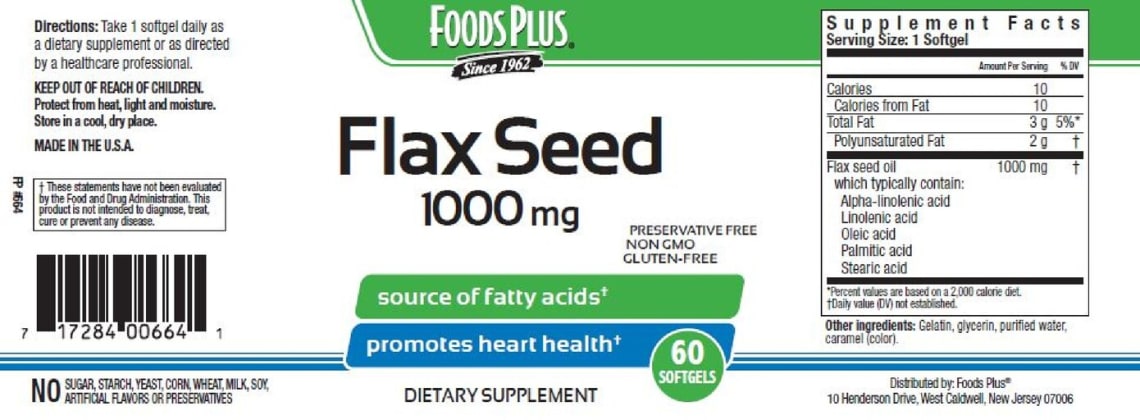 Flax Seed 1000 mg from Foods Plus
