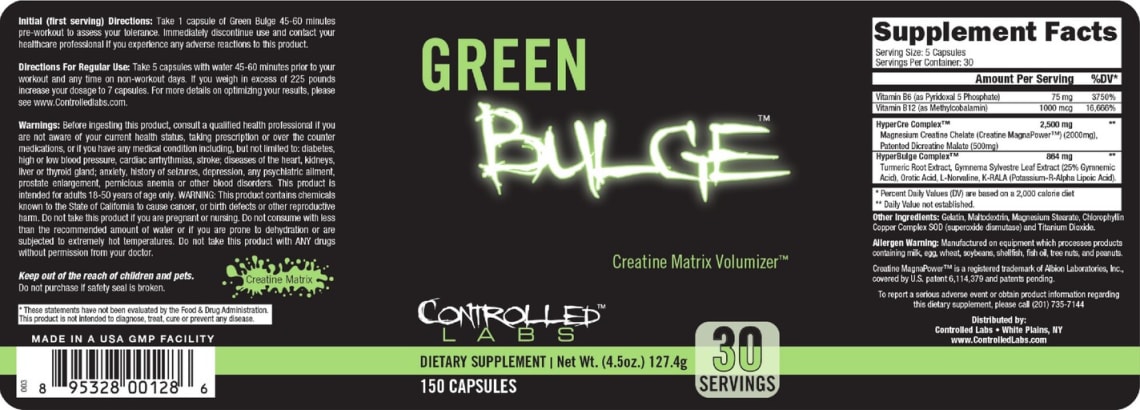 Green Bulge from Controlled Labs