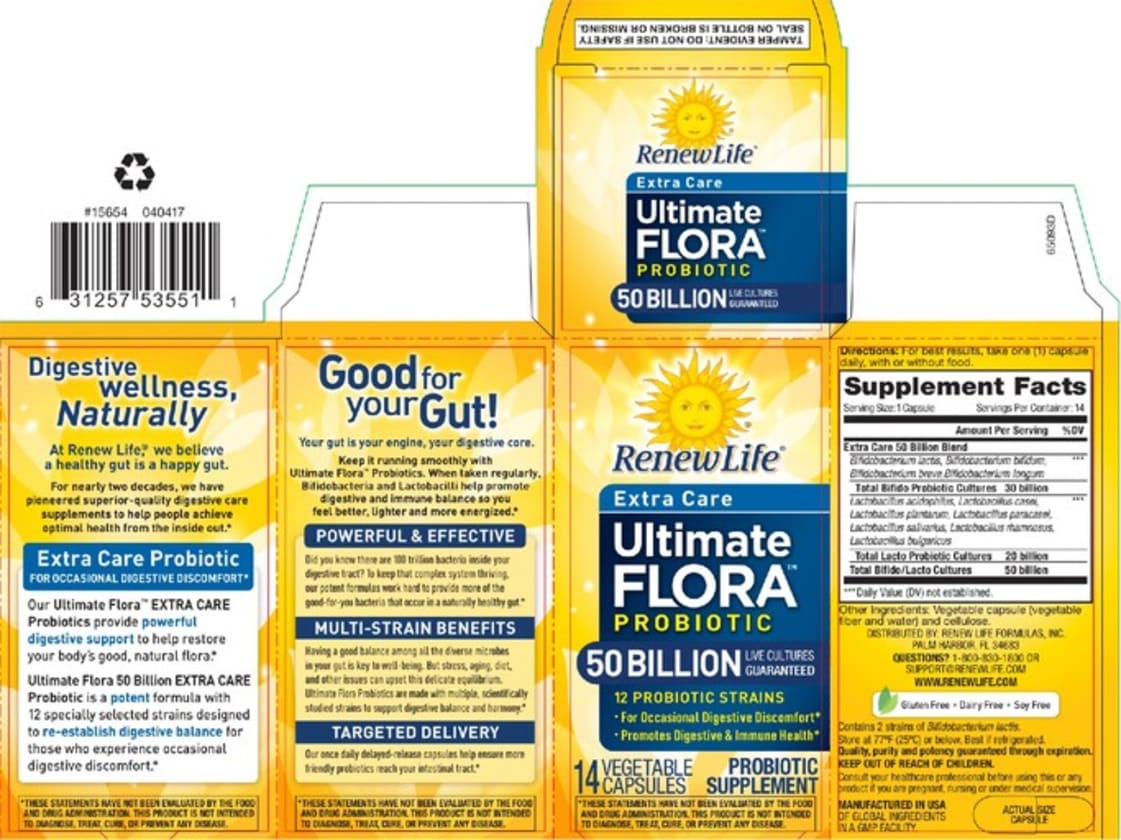 Extra Care Ultimate Flora Probiotic 50 Billion from Renew Life