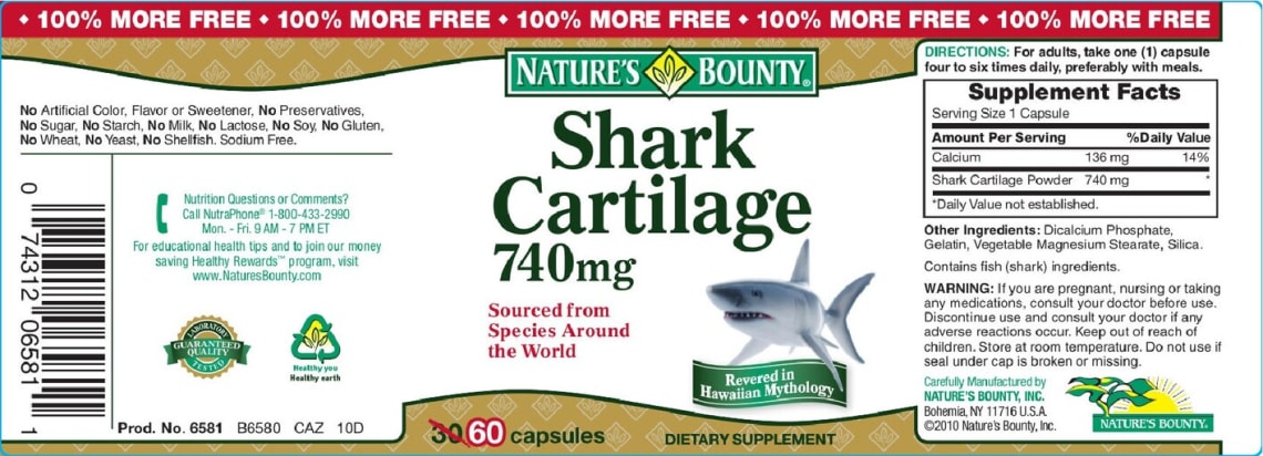 Shark Cartilage 740 mg from Nature's Bounty