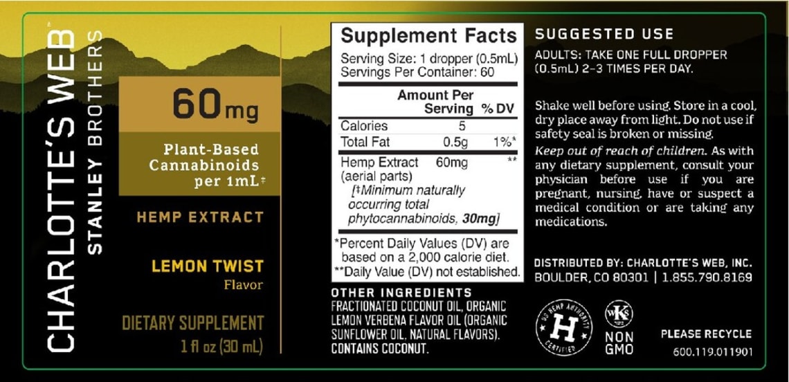 Hemp Extract Lemon Twist Flavor from Charlotte's Web