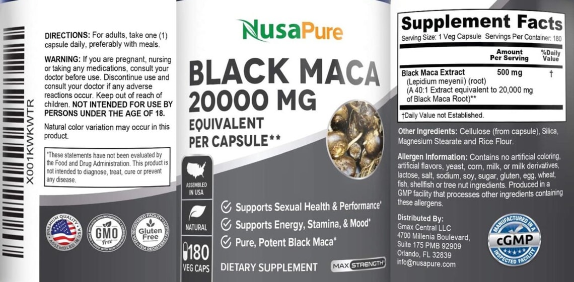 Black Maca from NusaPure