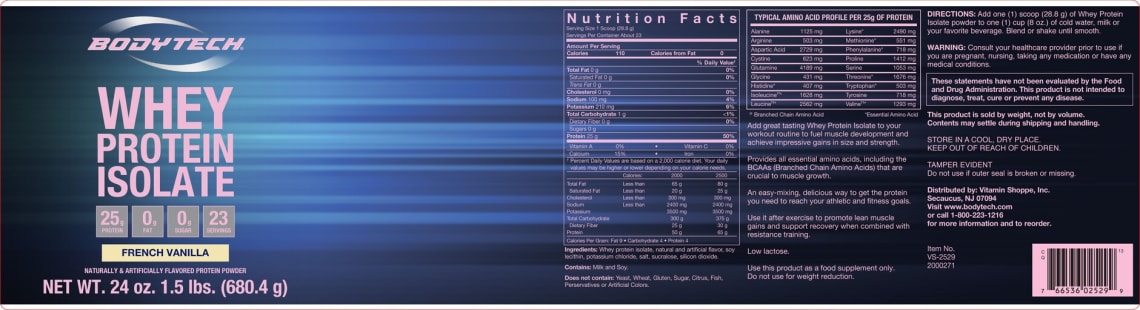 Whey Protein Isolate French Vanilla from BodyTech