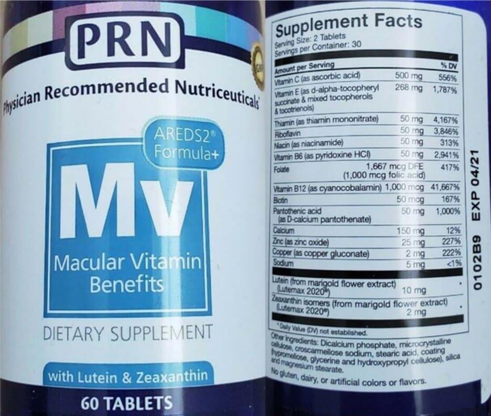 Mv Macular Vitamin Benefits from PRN Physician Recommended Nutriceuticals