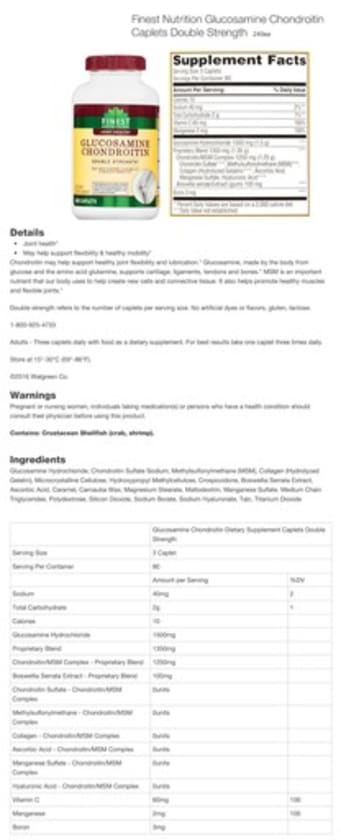 Glucosamine Chondroitin Double Strength from Finest Nutrition