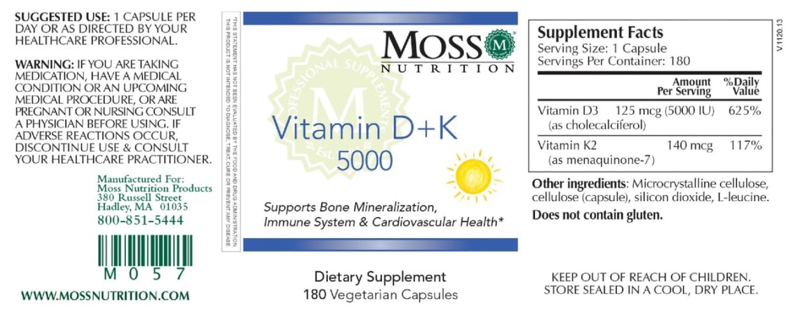 Vitamin D + K 5000 from Moss Nutrition