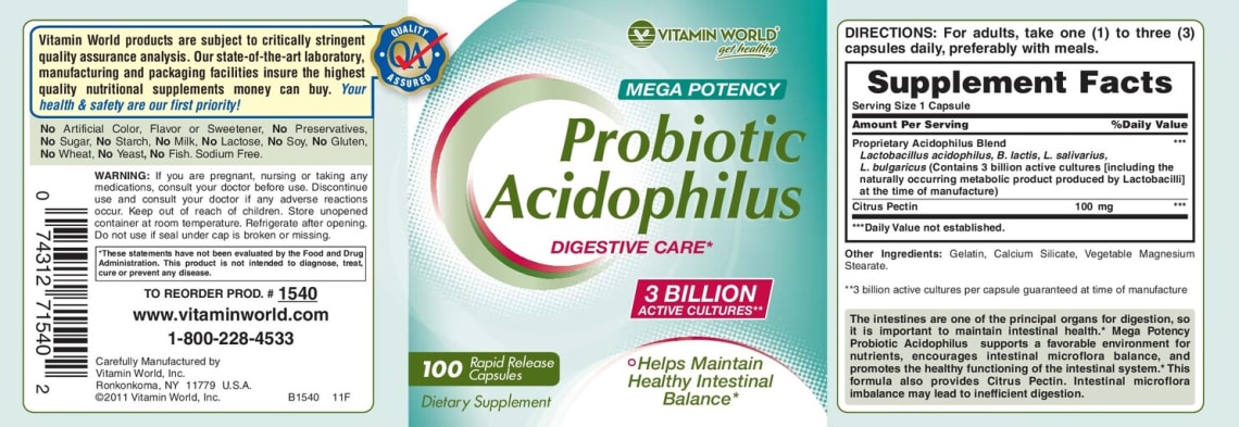 Mega Potency Probiotic Acidophilus from Vitamin World