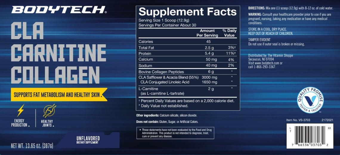 CLA Carnitine Collagen Unflavored from BodyTech