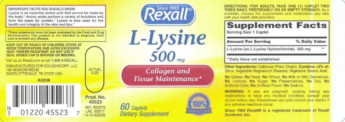 L-Lysine 500 mg from Rexall