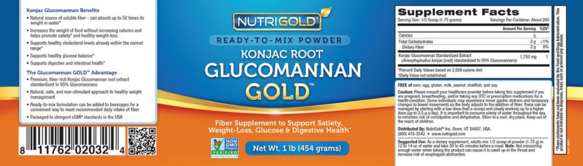 Konjac Root Glucomannan Gold from Nutrigold