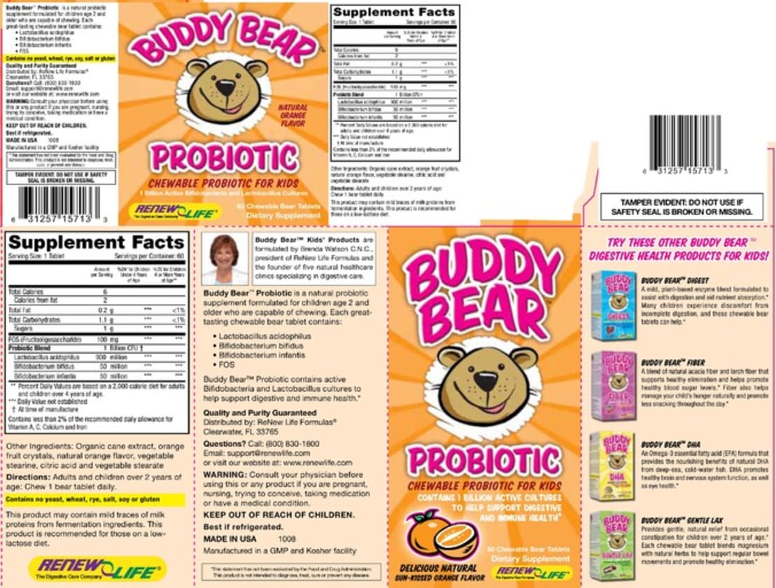 Buddy Bear Probiotic Natural Orange Flavor from Renew Life