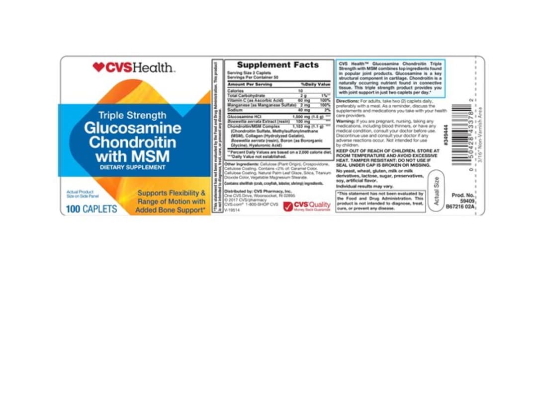 Triple Strength Glucosamine Chondroitin With MSM from CVS Health