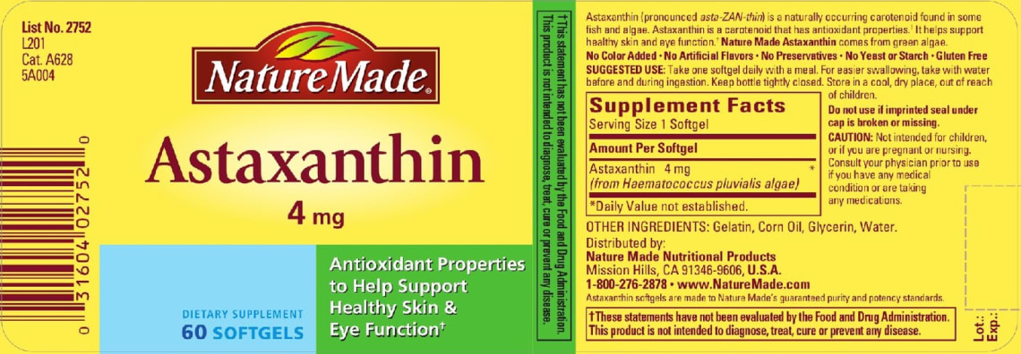 Astaxanthin 4 mg from Nature Made