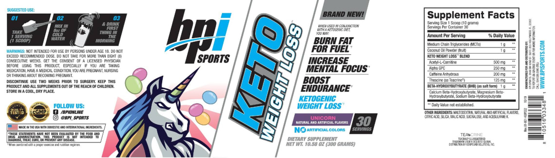 Keto Weight Loss Unicorn from BPI Sports