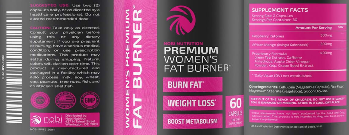 Premium Women's Fat Burner from Nobi Nutrition