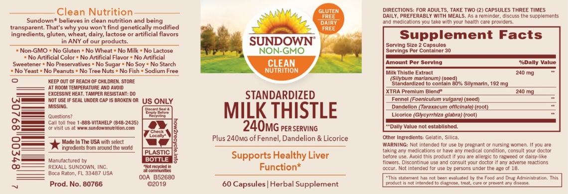 Milk Thistle 240 mg from Sundown