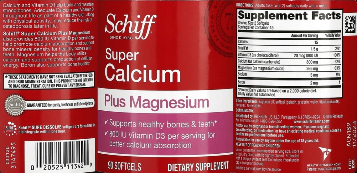 Super Calcium Plus Magnesium from Schiff