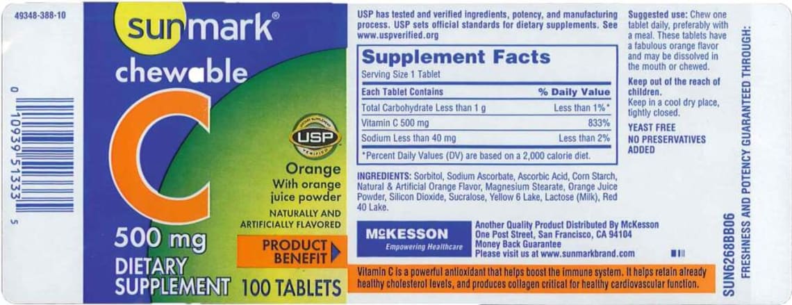 Chewable C 500 mg Orange from sunmark